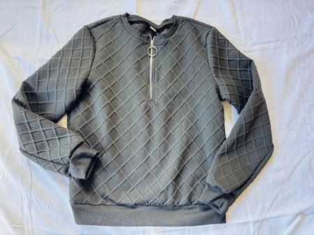 Sweat gris texturé avec zip – taille M