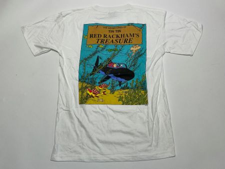 Vintage 90s T-Shirt Tintin double Print New Under Blister S