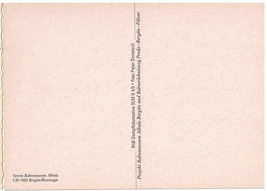 Cartoline postali: RhB Dampflok SLM G 4/5 – Usato da Frauenfeld venduto da POML 1