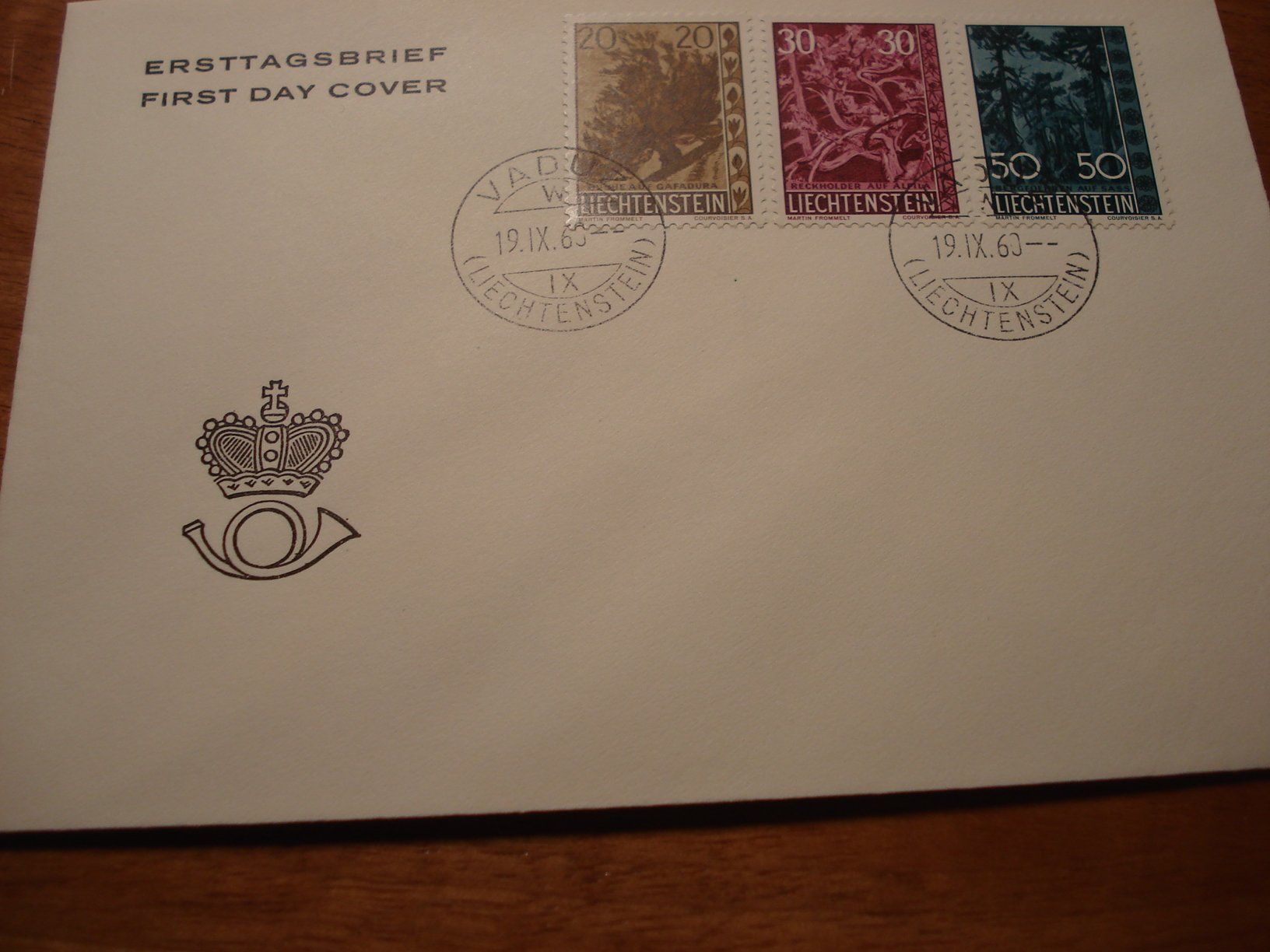 Tutti i francobolli: Liechtenstein FDC 1960, Satz Bäume + Sträucher – Usato da Niederwil AG venduto da morostahu 1
