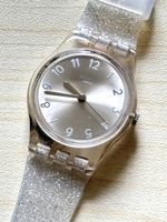 Swatch Swiss Uhr transparent Glitter Armband guter Zustand