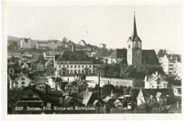 Herisau, Prot. Kirche mit Marktplatz