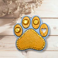 Keramik Pfote Magnet - Gelb - handmade