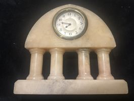 Antike Onyx Marmor Tischuhr, Vintage, Retro Look