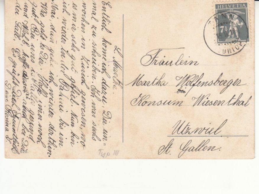 Cartoline postali: Zürich Uni 1918 – Usato da Bürglen TG venduto da StampGraf 1