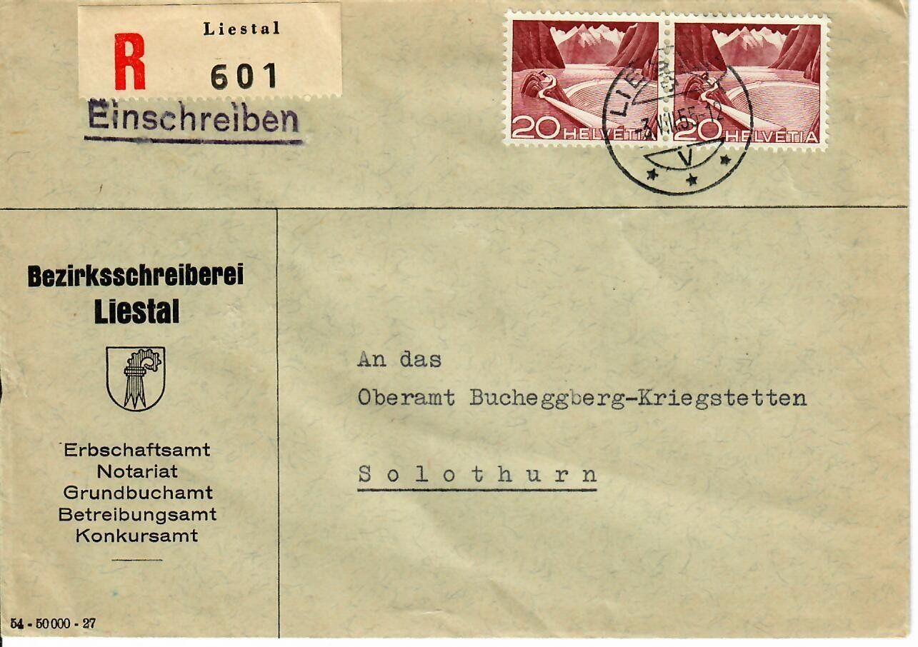 Tutti i francobolli: R - Brief Liestal 1955 – Usato da Hochdorf venduto da Ziegel-16
