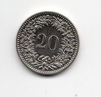 (937) Schweiz, 20 Rappen, 1885, top stgl