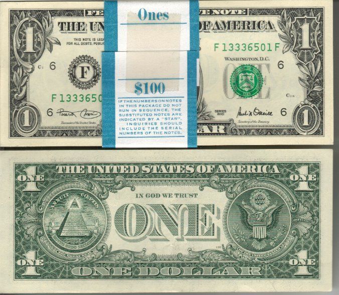Banconote: 1 Dollar 2001  unz bankfrisch – Nuovo e nell'imballaggio originale da Gelterkinden venduto da Cakir