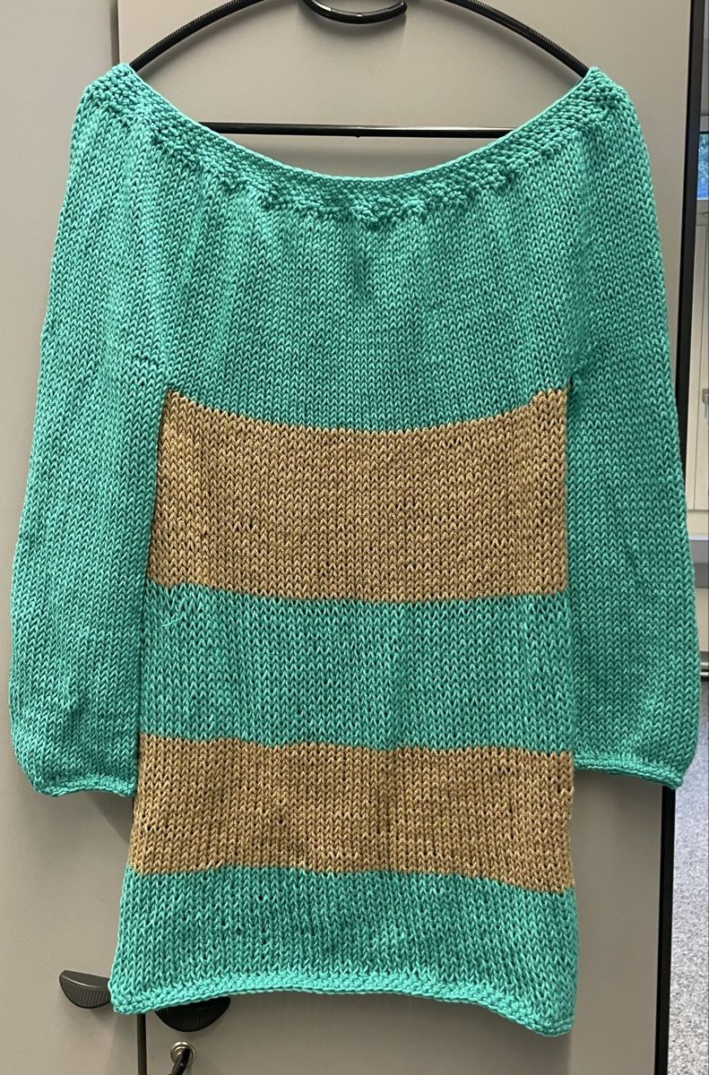 Pulls & Sweat-shirts: Damen Pullover türkis beige gestreift Grösse M – Neuf avec emballage d'origine à Au ZH par Jaggy4