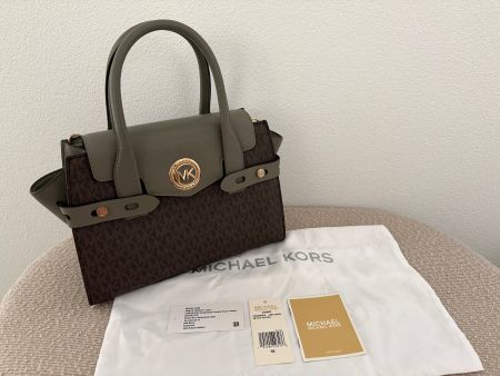 Michael Kors Carmen Flap Satchel - braun / khaki