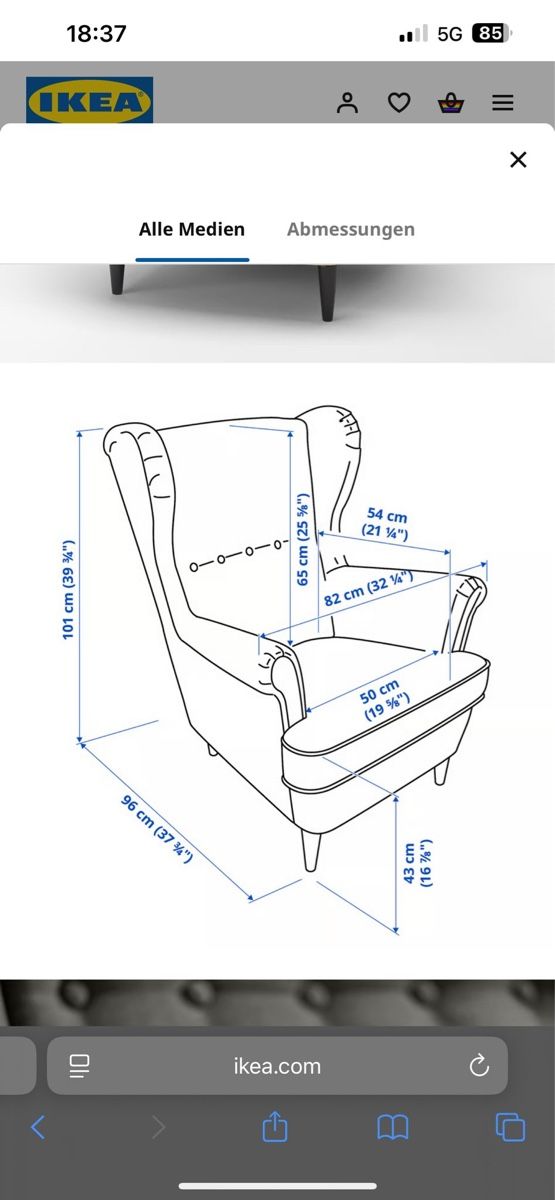 Ikea Sessel: Ikea Sessel Strandmon, Grau, – Gebraucht aus Deitingen von Koala-2024 1