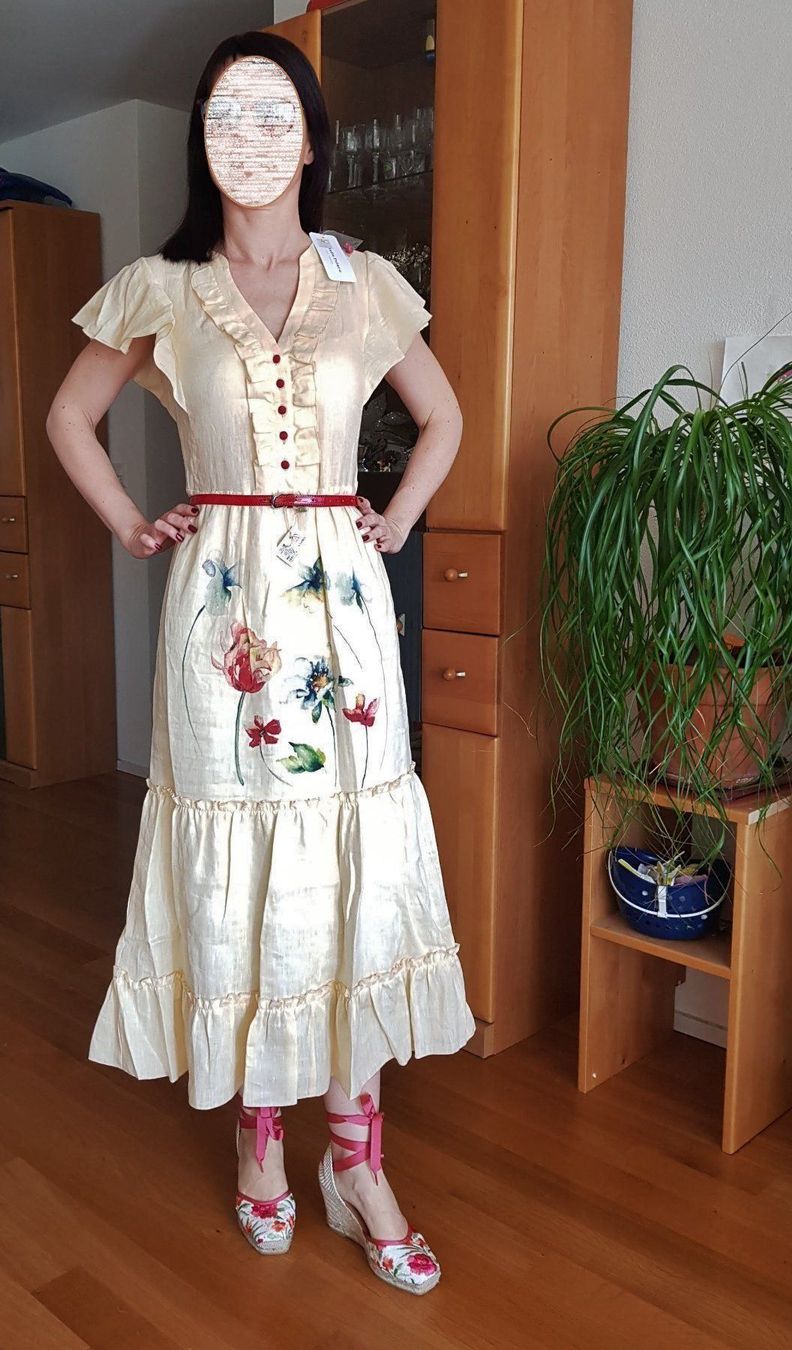 Vestiti: Leinenkleid+Espadrilles Gr.S+Gr.38 – Nuovo e nell'imballaggio originale da Reinach AG venduto da innamac 1
