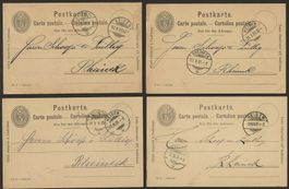 4 x Ganzsache HEIDEN nach RHEINECK 1905 + 1906