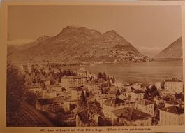 No. 407, Leuchtkarte Luganersee mit den Monte Bre und Boglia