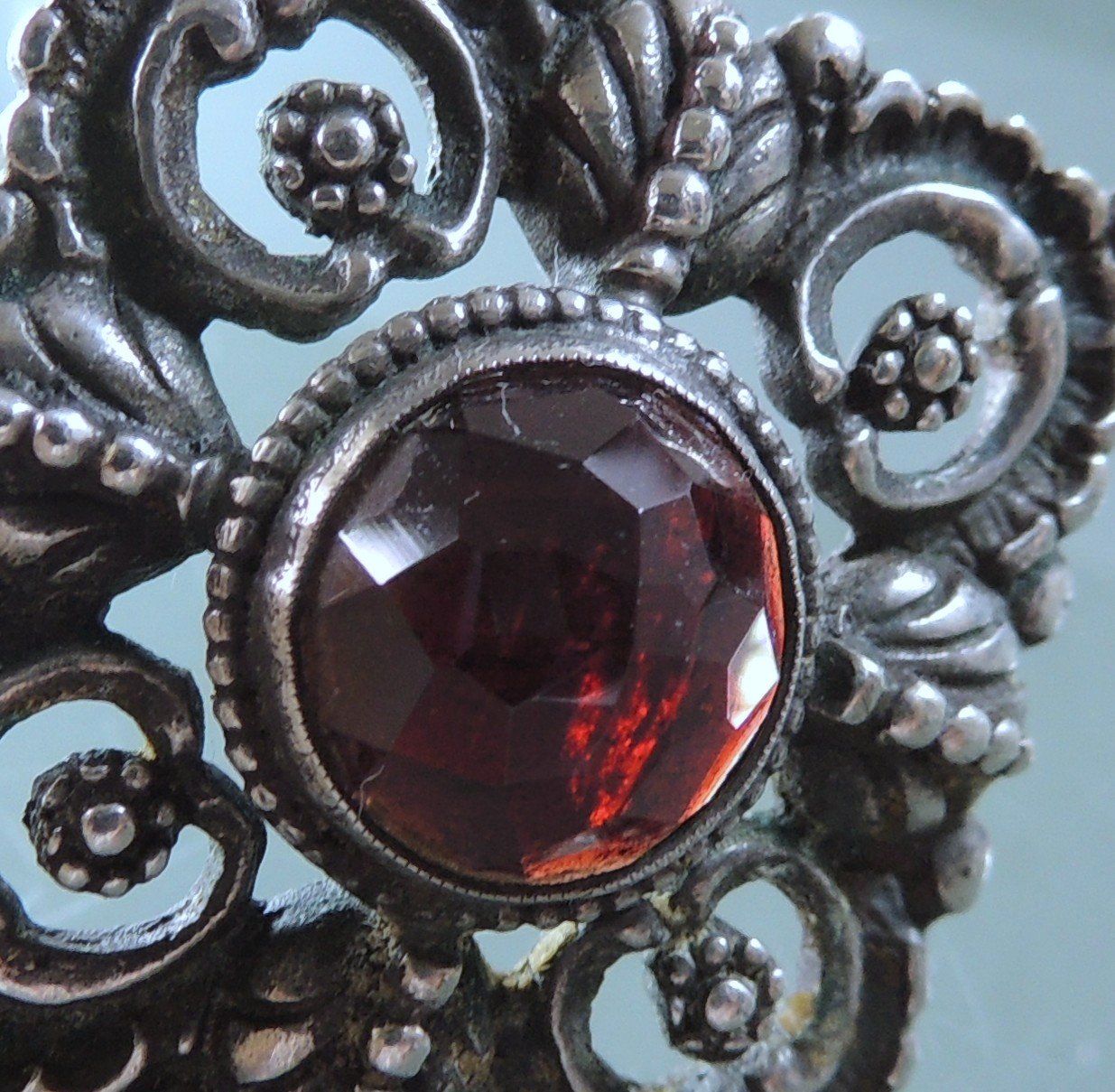 Ciondoli: Granat Silber 835 Anhänger Jugendstil – Usato da Waldenburg venduto da schaller707 2