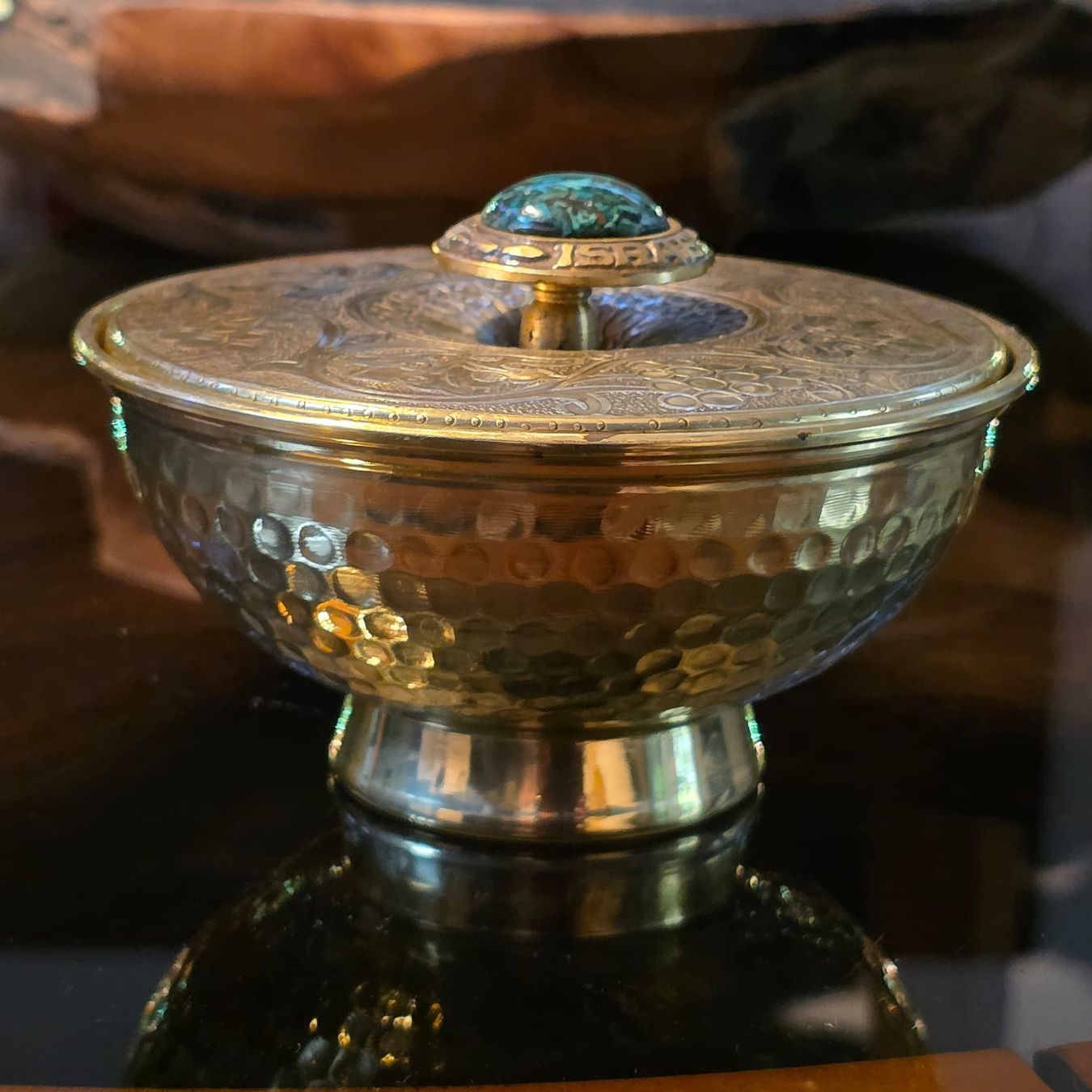 Tutte le decorazioni: Dekorative Schmuckdose aus Messing mit Stein - Vintage! – Usato da Rheinsulz venduto da Dred 3