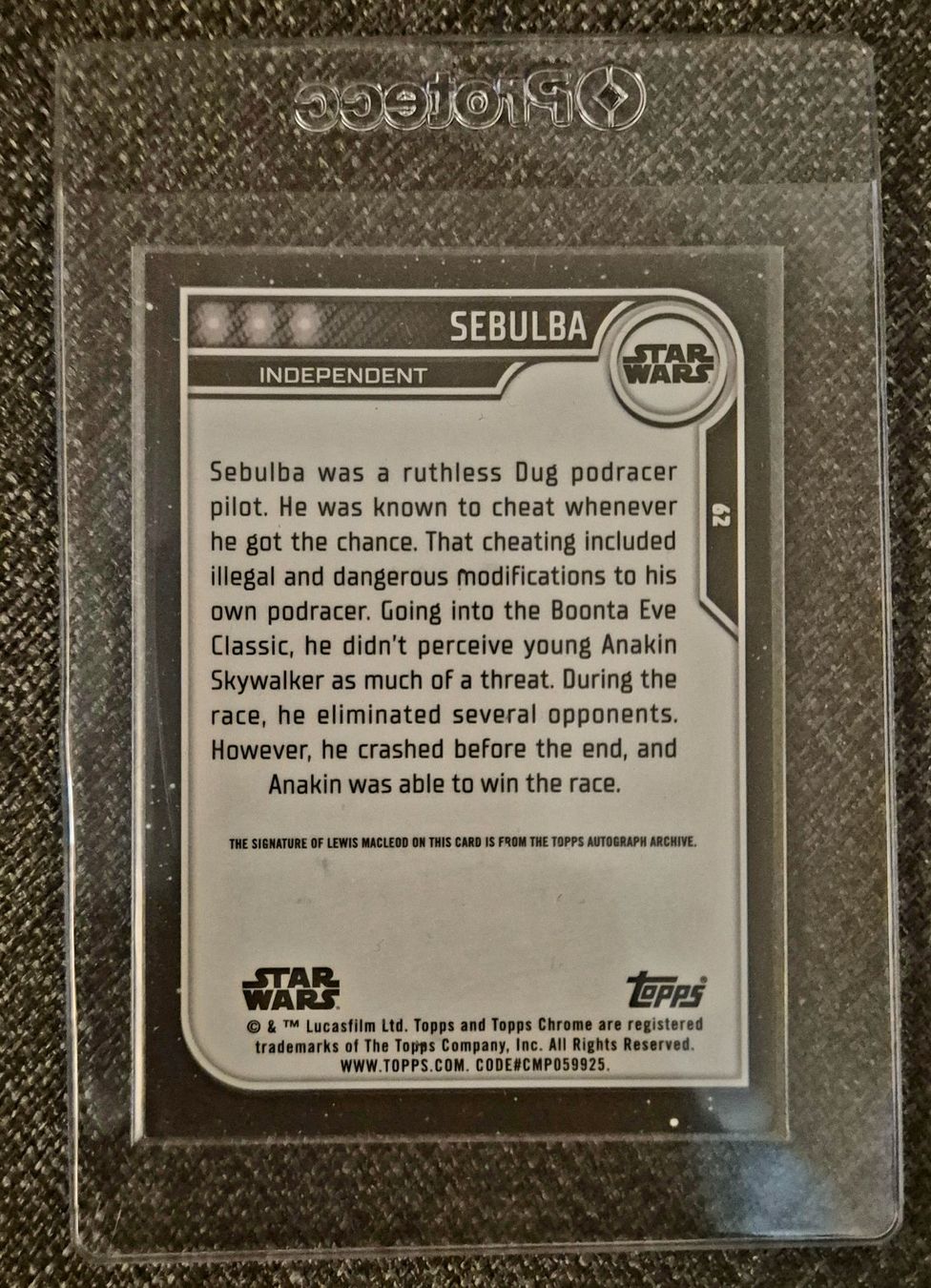 Topps Sammelbilder & Trading cards: Topps Chrome Star Wars 2023 Sebulba Autogramm – Neu (gemäss Beschreibung) aus Zofingen von Indigo47 1