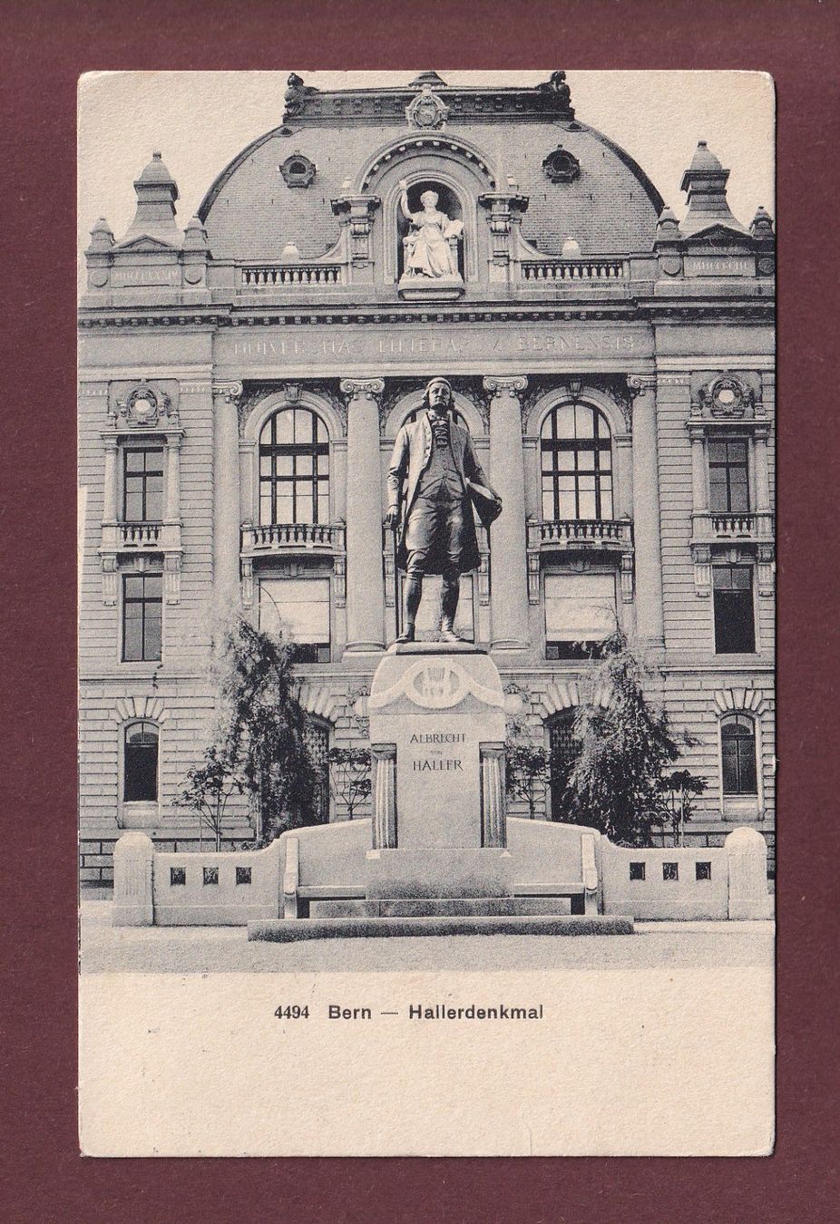 Cartoline postali: BERN - Hallerdenkmal - 1915 – Usato da Pully venduto da nicecards