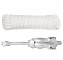 Klappanker mit Seil Silber 4 kg feuerverzinktes Gusseisen
