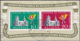 1955, Lausanner-Block W35 mit Stempel von Zürich. Kat: 80.-