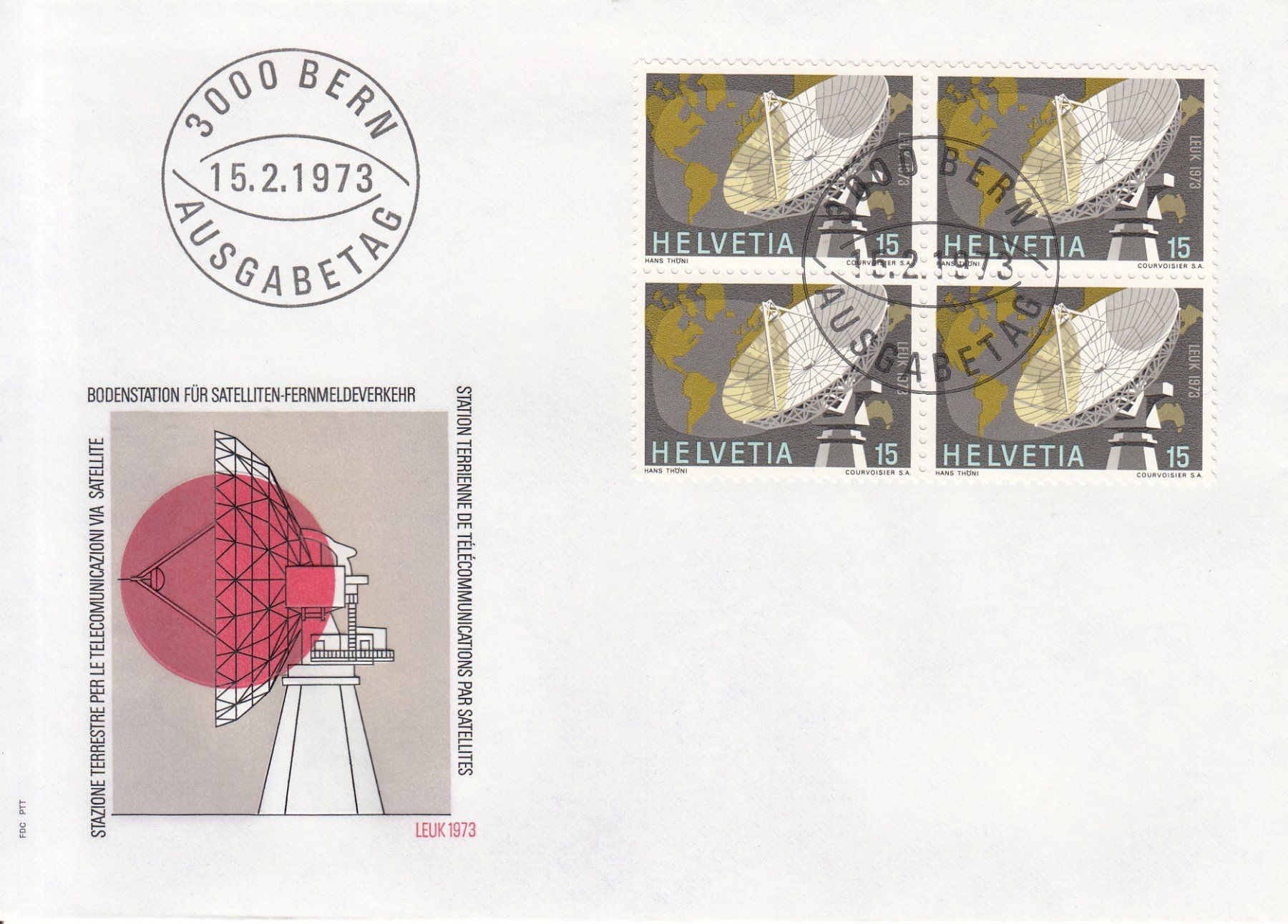 Alle Briefmarken: SBK 520 - 522 im 4er-Block FDC – Gebraucht aus Bürglen TG von StampGraf 1