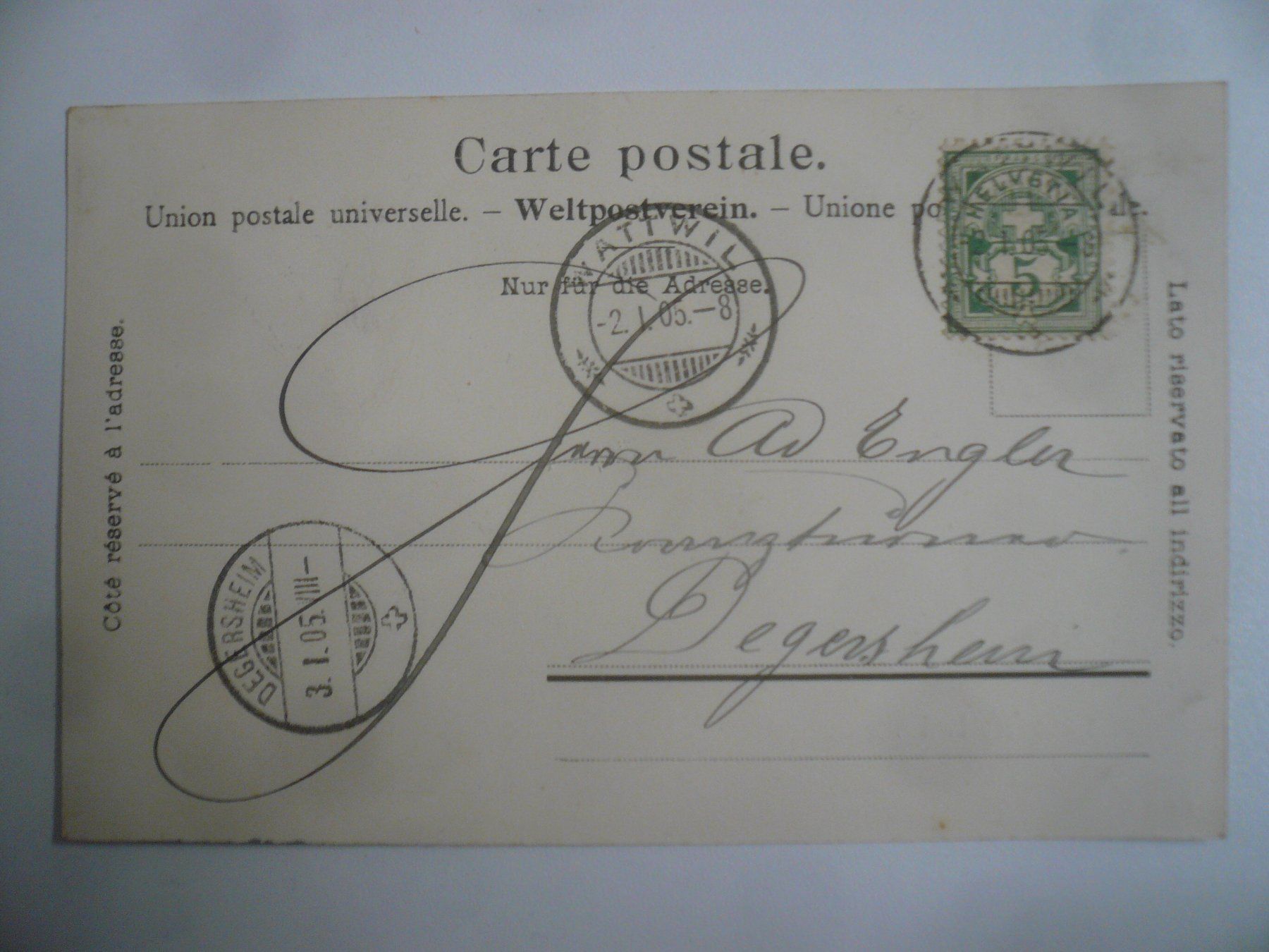 Cartoline postali: s/wAK  WATTWIL – Usato da Oberhofen am Thunersee venduto da luuping99 1