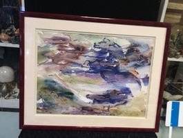 Grande aquarelle signée