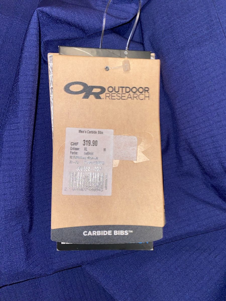 Outdoor Research Pantaloni: Outdoor Research Carbide Bibs Skihose Hardshellhose – Nuovo e nell'imballaggio originale da Zürich venduto da pok_7mw8 5