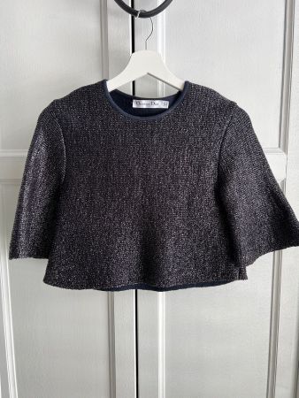 Festliches Christian Dior Shirt Gr. 34 Glitzer schwarz