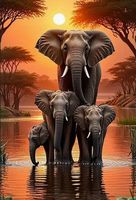 Diamond Painting Savanna Elefantenfamilie-13-40x70-1224