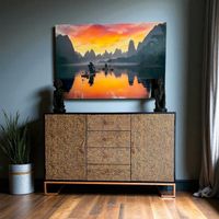Kommode aus Holz und Metall, stilvolle Aufbewahrung