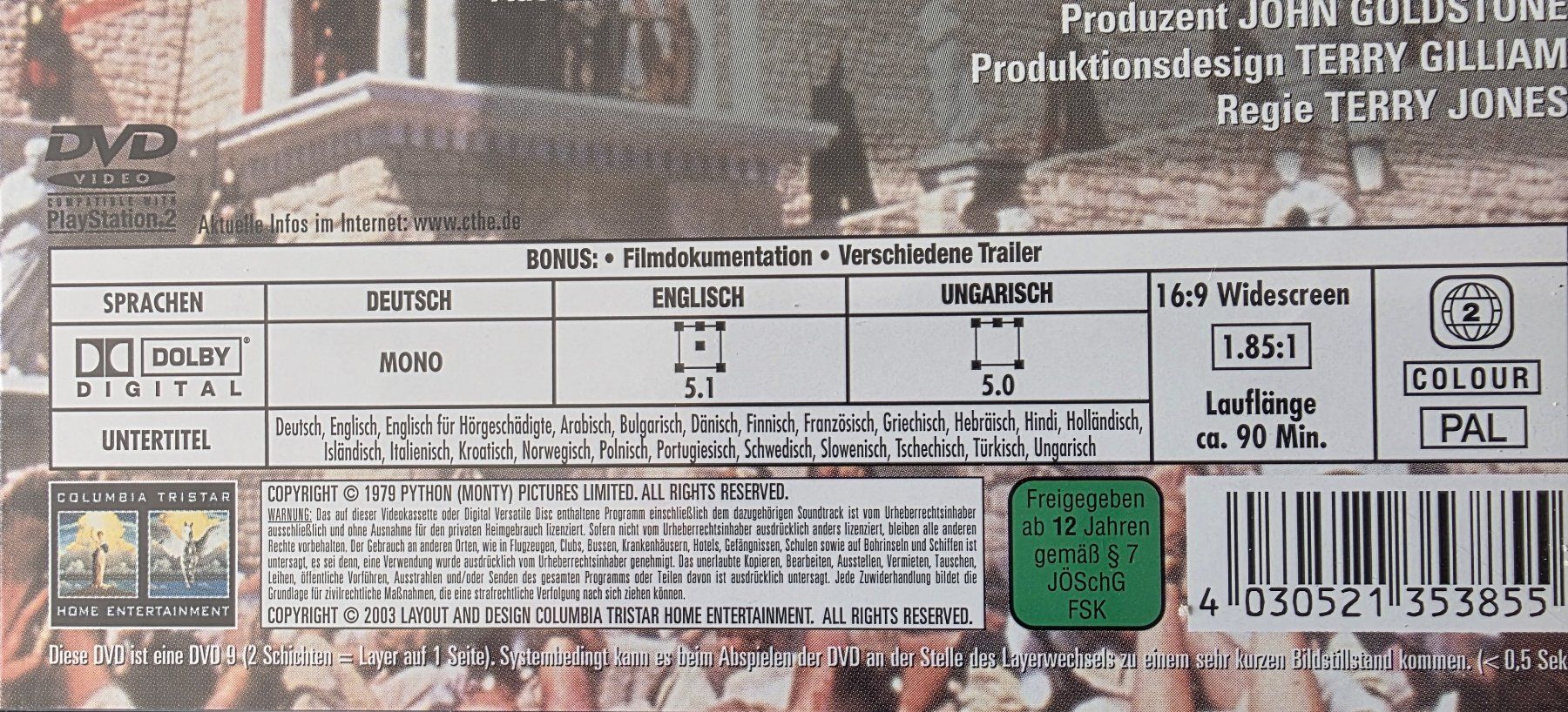 Tutti i DVDs: DVD Das Leben des Brian - Monty Python – Usato da Oetwil am See venduto da fineli2 1