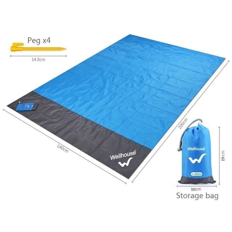 Wasserdichte Picknickdecke – 203,2 X 144,8 Cm, Faltbar, Sandfest, Für Strand, Park Und Camping