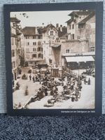 Alte Fotografie Basel Marktplatz bei der Sattelgasse um 1866