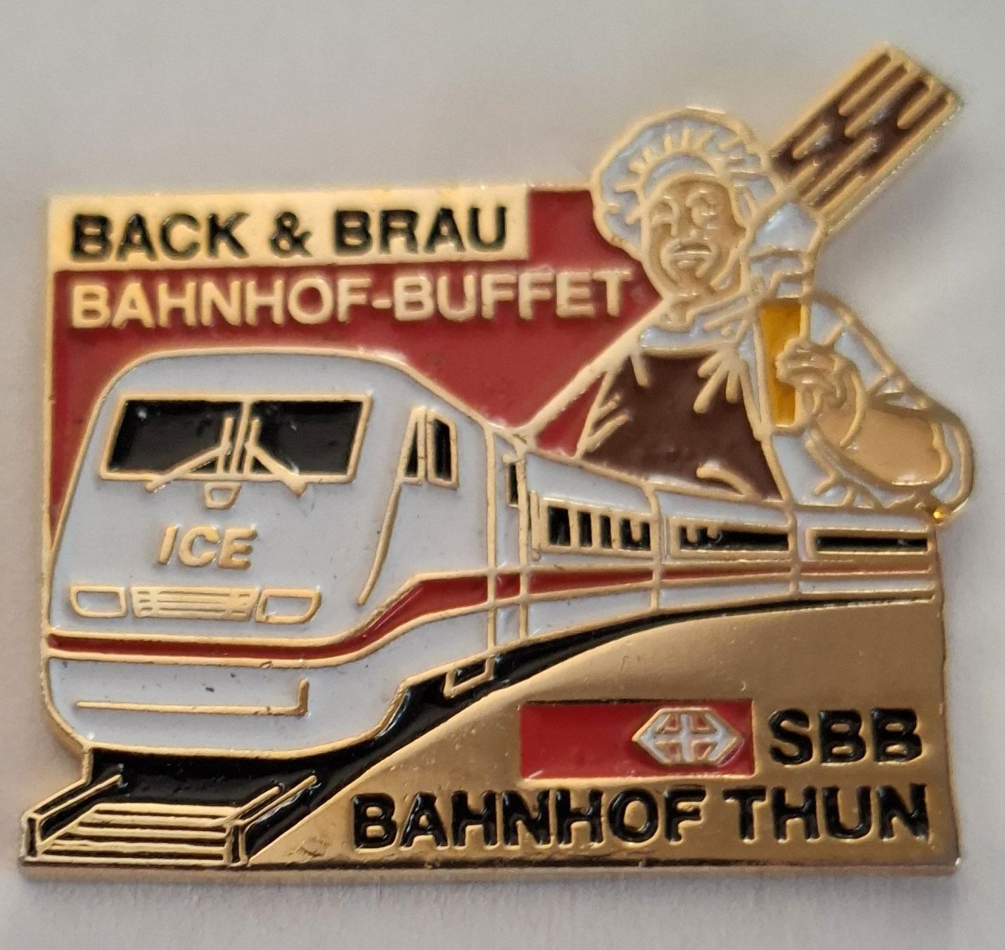 SBB/CFF/FFS Plaquettes & Badges: Bahnhof-Buffet SBB Bahnhof Thun – D'occasion à Hinterkappelen par Schampus 1