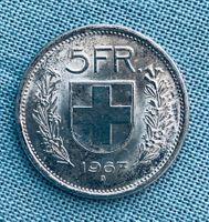 Schweiz: 5 Franken 1967 B Silbermünze („Fünfliber“)