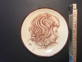 Plat décoratif Xenia Riva, fait main, vintage - Unique!