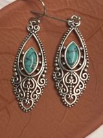Magnifiques boucles d'oreilles turquoise, style bohème chic