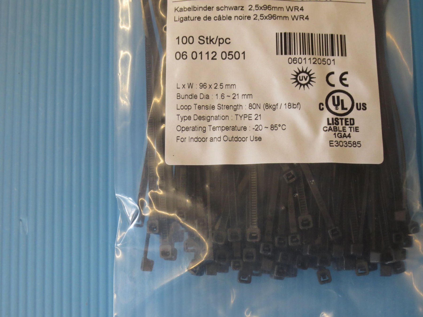 Cavi: 10 Pack Total 1000S. Kabelbinder schwarz – Nuovo e nell'imballaggio originale da Sulz LU venduto da Elektrofachverkauf 1