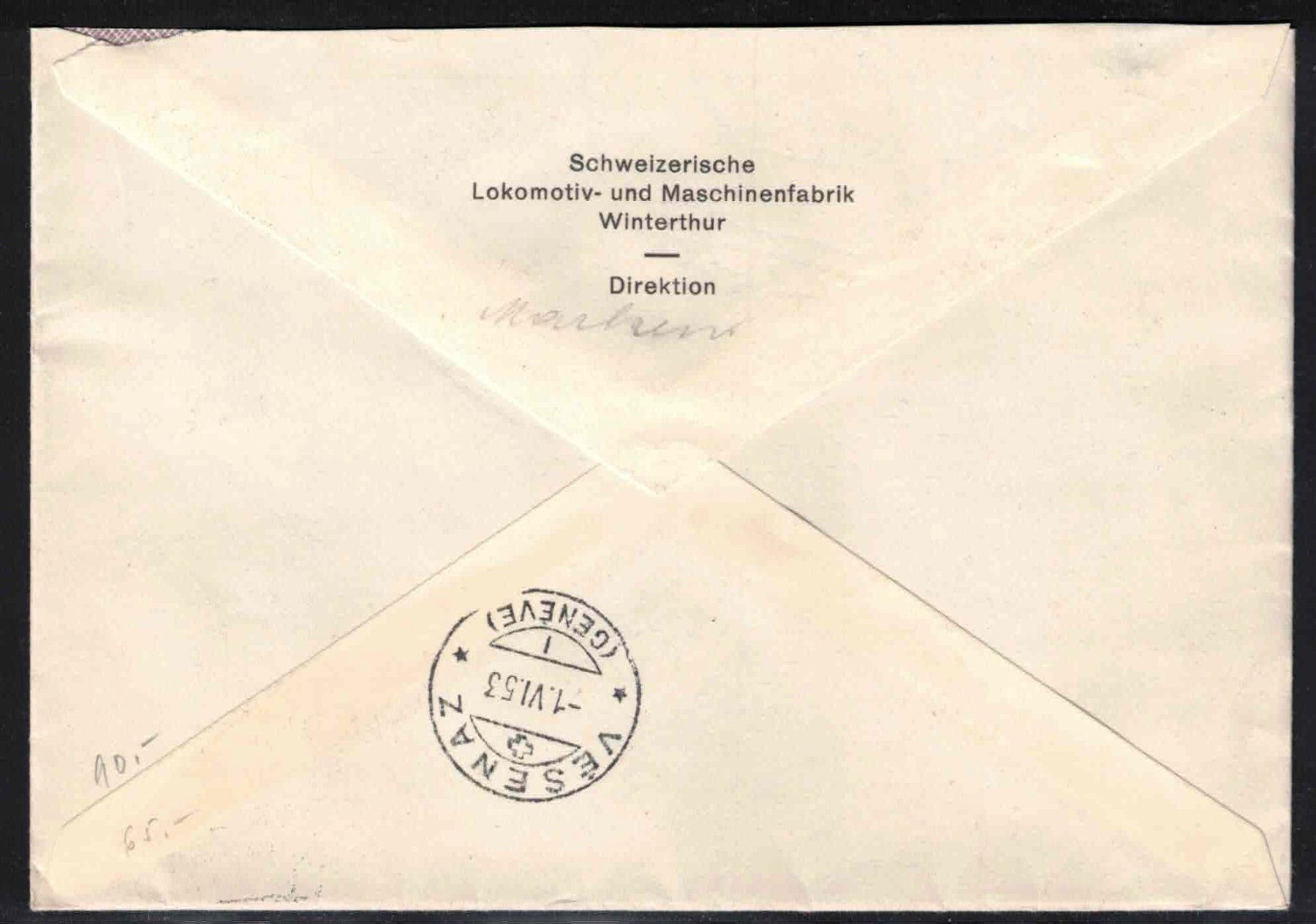 Tutti i francobolli: 1953 Pro Patria auf Express - FDC, gestempelt "1.VI.53" – Nuovo (secondo la descrizione) da Nuglar venduto da Stamp88 1