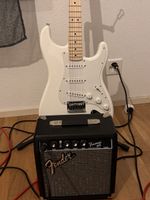 Guitare électrique squier blanche + Ampli Fender