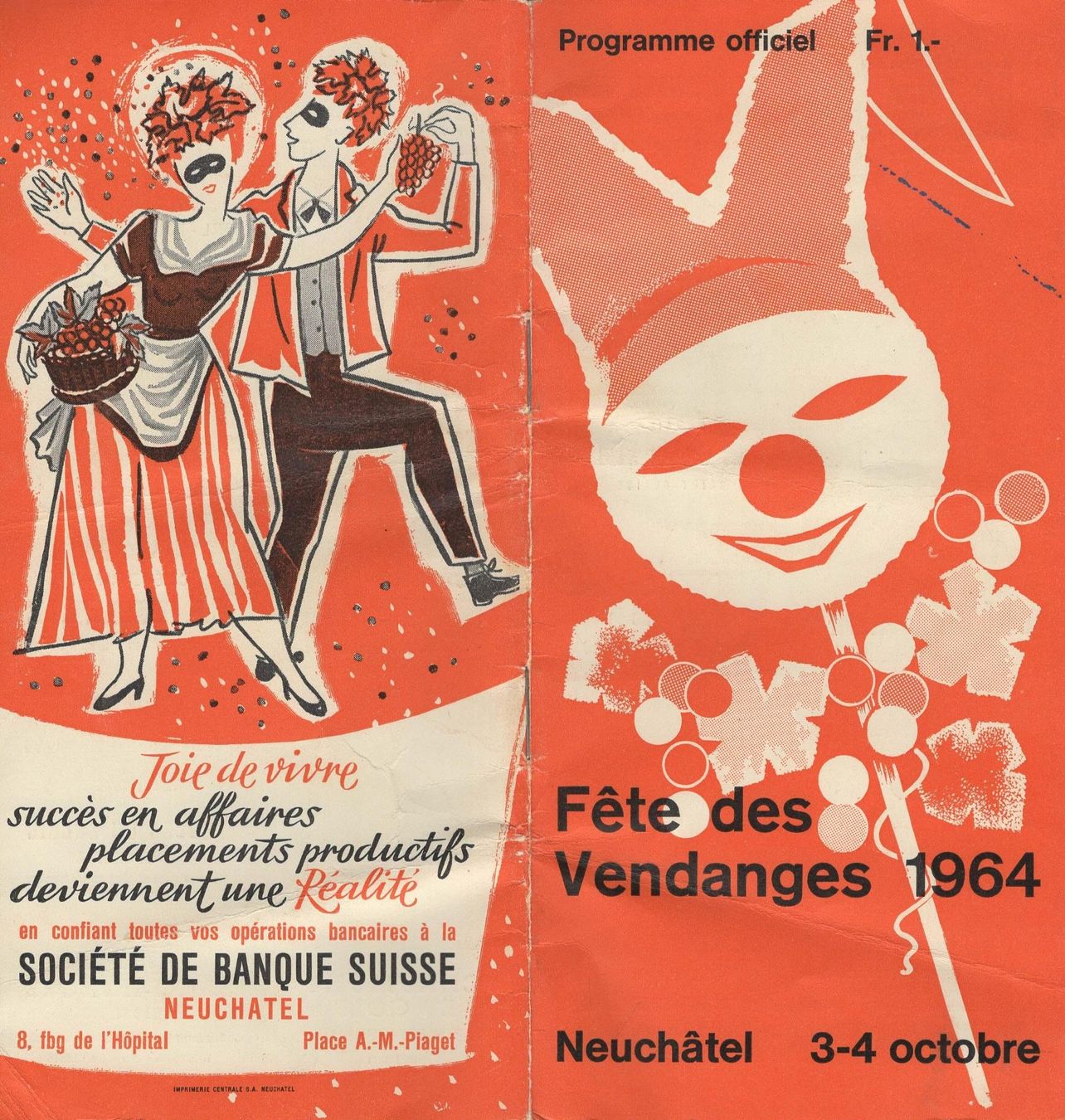 Dokumente: Programme officiel "Fête des Vendanges" de Neuchatel 1964 – Gebraucht aus Colombier NE von Gilolo
