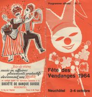 Programme officiel "Fête des Vendanges" de Neuchatel 1964