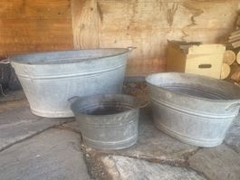 Zink Wannen Set 3 Stueck gebraucht