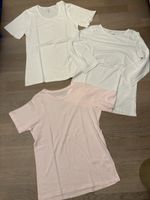 3 Basicshirts weiss/rosa gr. S/M
