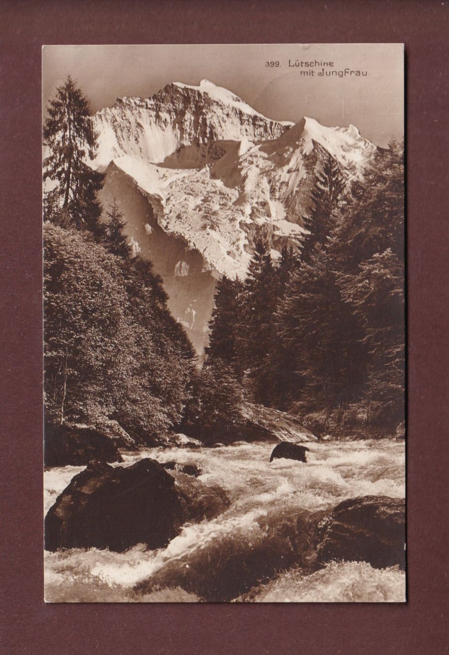 Ansichtskarten: LÜTSCHINE - JUNGFRAU - 1921 – Gebraucht aus Pully von nicecards-shop