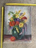 Blumenstillleben, Ölgemälde auf Leinwand, Vintage, signiert 