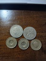 5 pièces Norvège 5, 10 kroner pièces anciennes