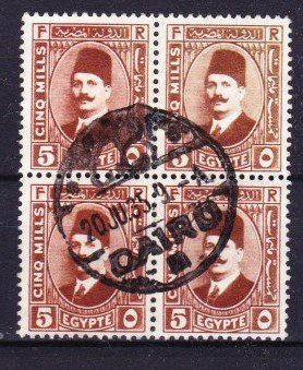 Alle Briefmarken: Bloc de 4 timbres - Égypte - 1927 - Obl. – Gebraucht aus Blonay von Leglaude_01