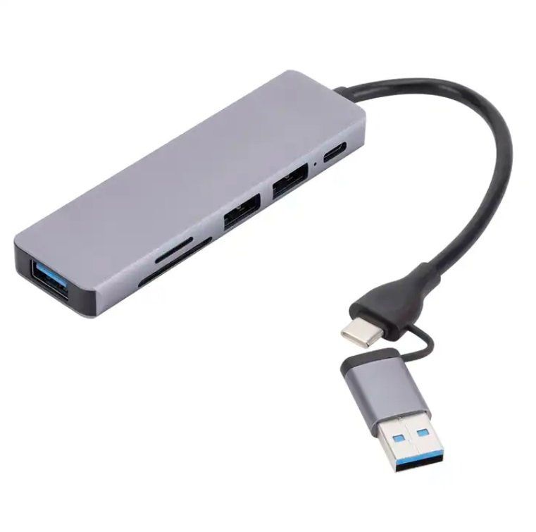 Unità & Adattatore: Adaptateur 6 en 2 : USB-C et USB vers USB-C,2 USB,SD,MICRO S – Nuovo e nell'imballaggio originale da Renens VD venduto da Accessoryworld 1
